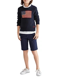 Boy's Crewneck Flag Sweater