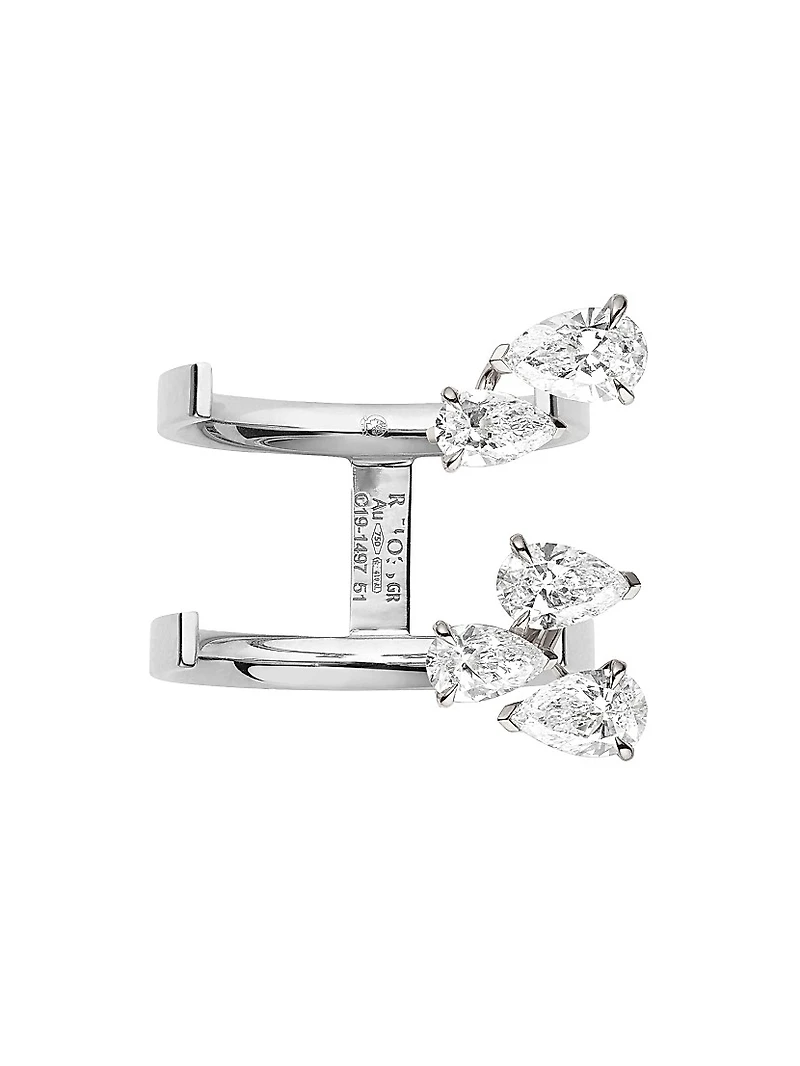 Serti Sur Vide 18K White Gold & 0.56 TCW Diamond Ring