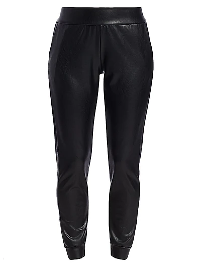 Faux Leather Joggers