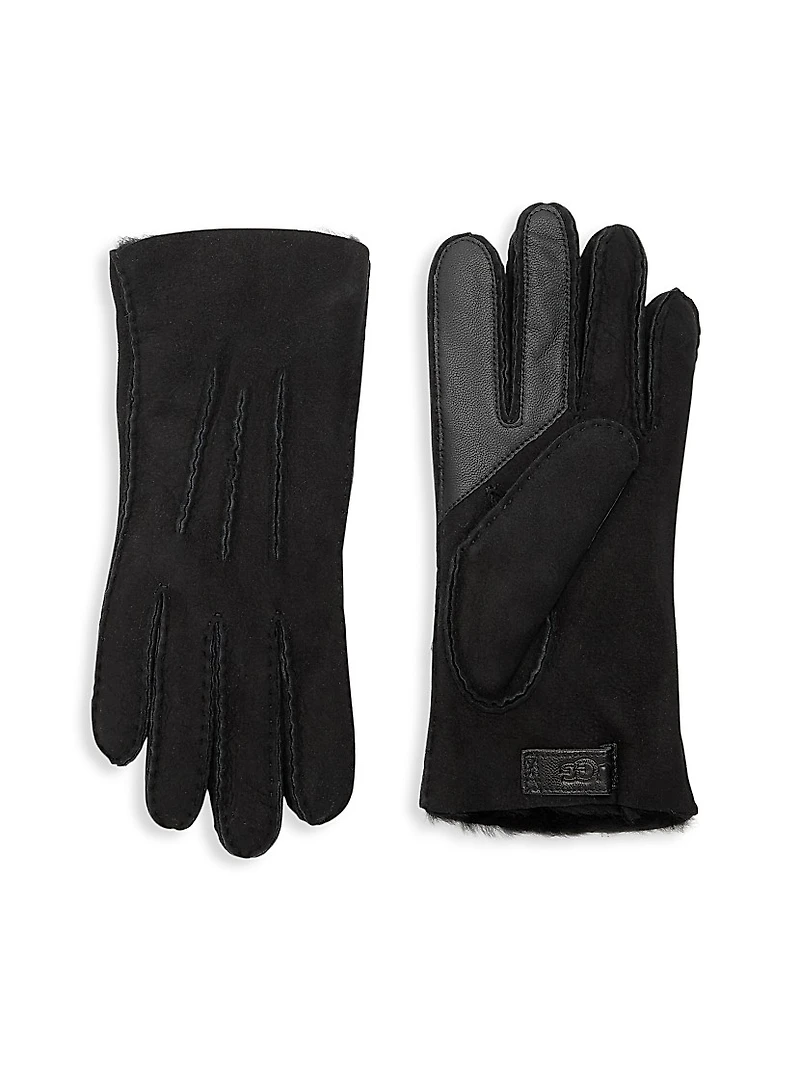 Contrast Sheepskin Touch Tech Gloves