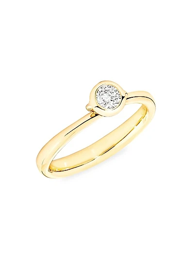 Bouton 18K Yellow Gold & Diamond Ring