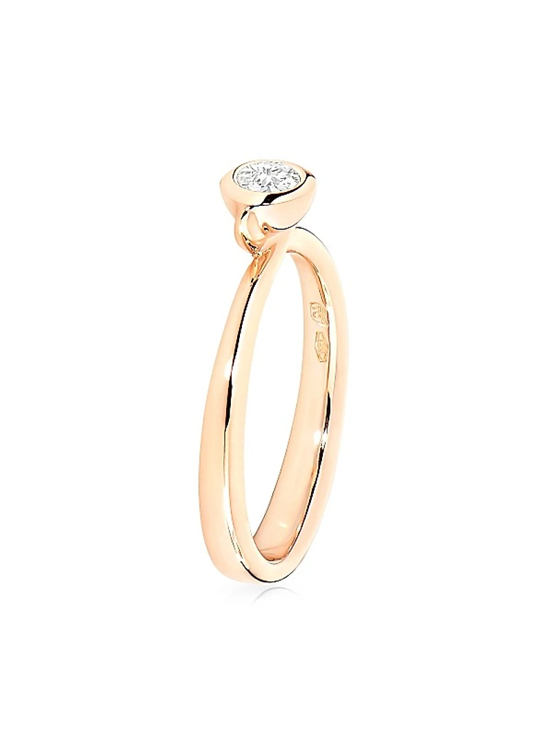 Classic Bouton 18K Rose Gold & Diamond Pavé Ring