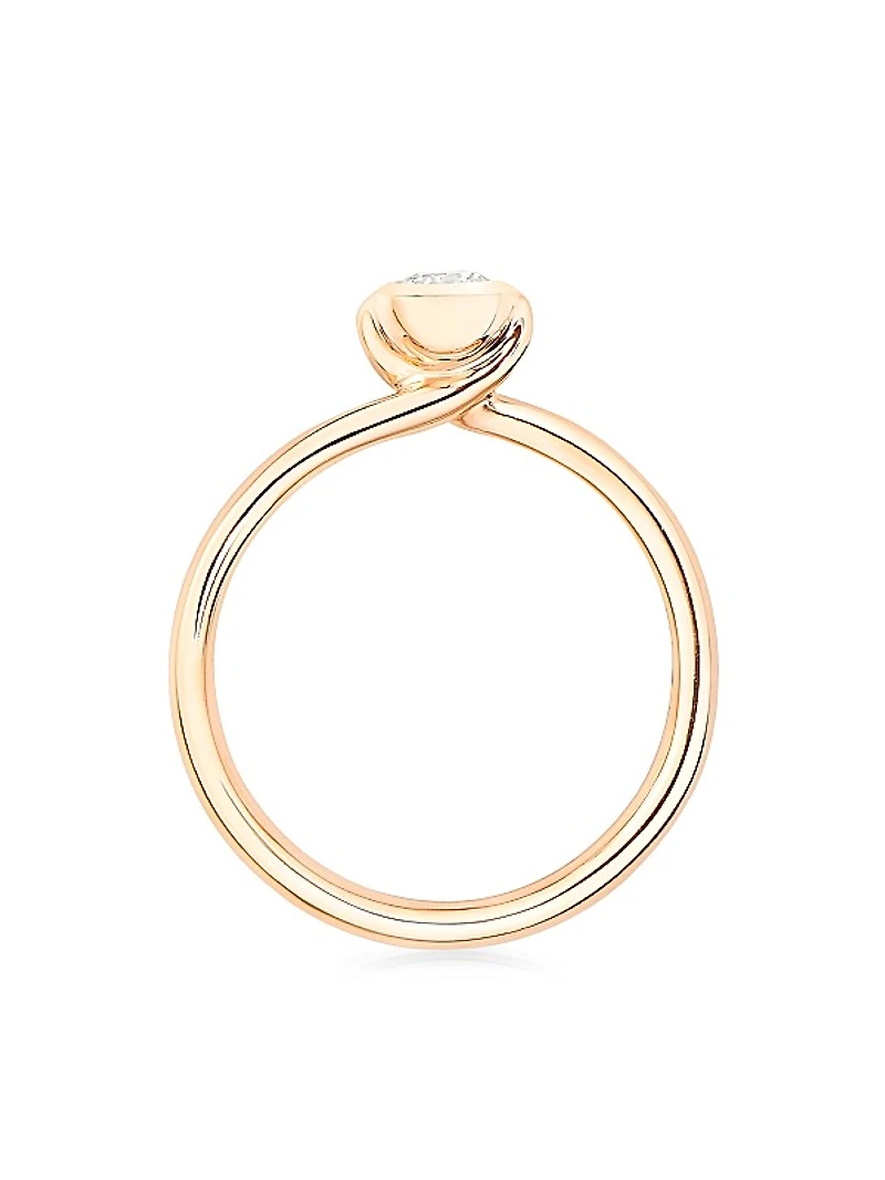 Classic Bouton 18K Rose Gold & Diamond Pavé Ring
