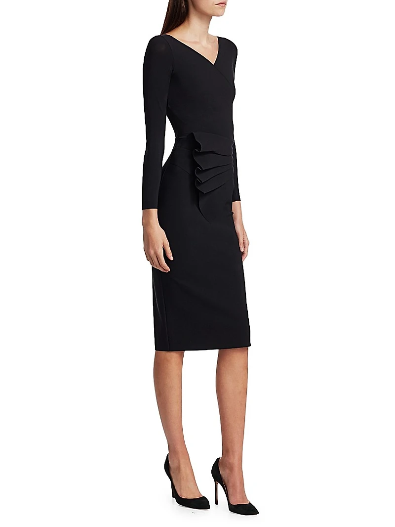 Kaya Pleated Detail Sheath Dress