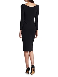Kaya Pleated Detail Sheath Dress