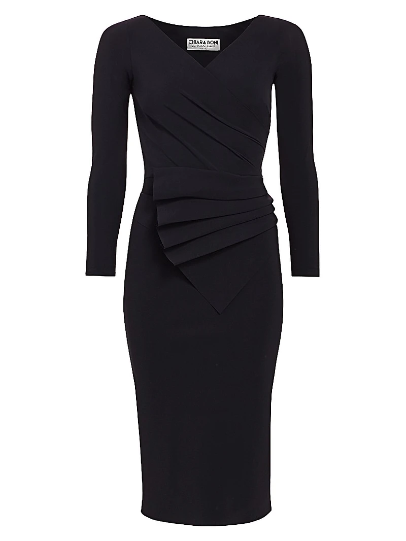 Kaya Pleated Detail Sheath Dress