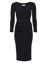 Kaya Pleated Detail Sheath Dress