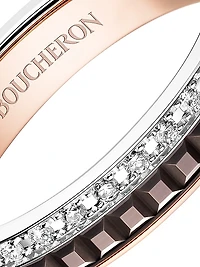 Unisex Quatre Classique Tri-Tone 18K Gold, PVD & 0.25 TCW Diamond Wedding Band