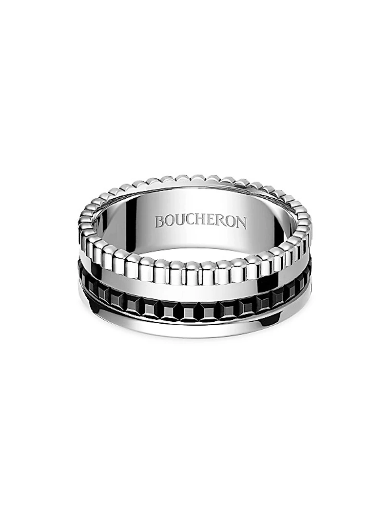 Unisex Quatre Black Edition 18K White Gold & PVD Ring
