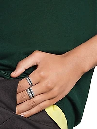 Unisex Quatre Black Edition 18K White Gold & PVD Ring