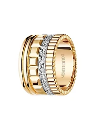 Unisex Quatre Radiant Edition Two-Tone 18K Gold & 0.51 TCW Diamond Ring