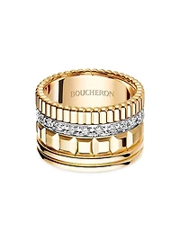 Unisex Quatre Radiant Edition Two-Tone 18K Gold & 0.51 TCW Diamond Ring