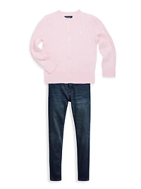 Little Girl's & Aubrie Denim Leggings