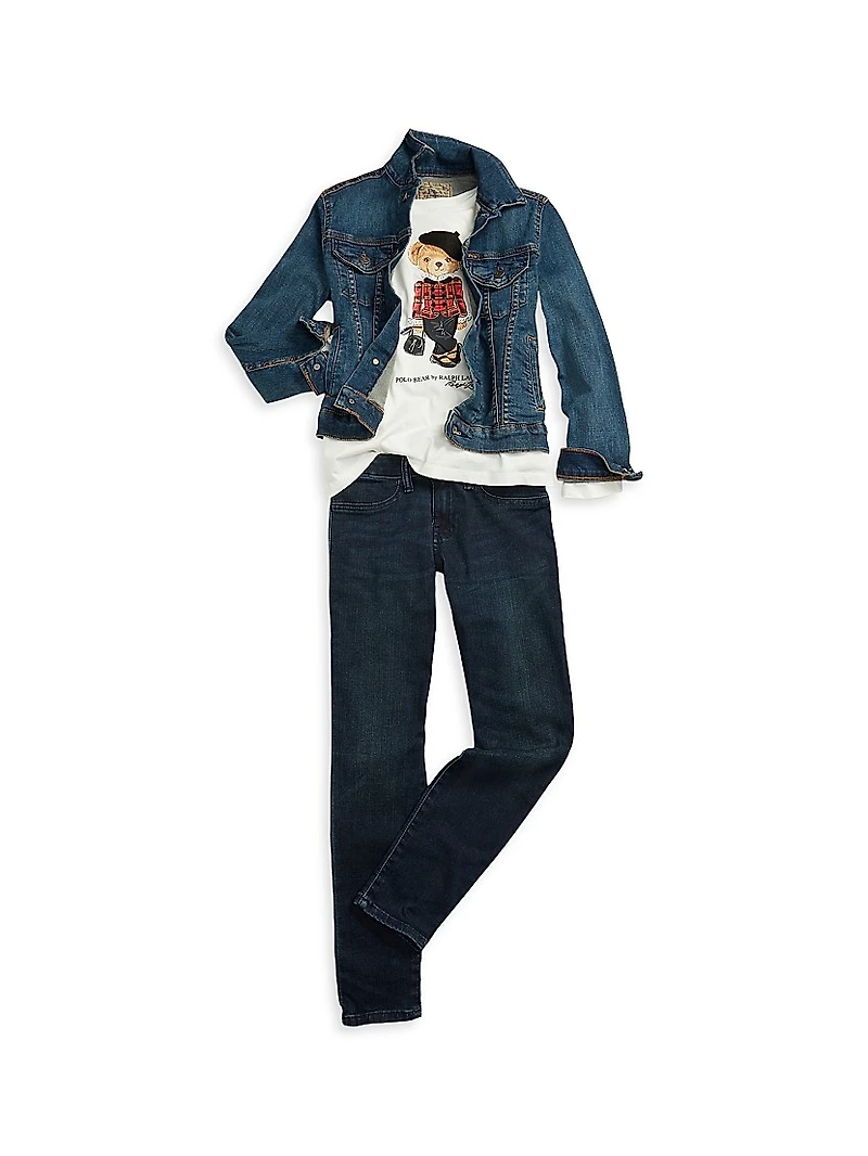 Little Girl's & Aubrie Denim Leggings