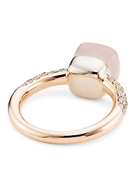 Nudo 18K Rose Gold & White Gold, Quartz Diamond Petite Square Ring