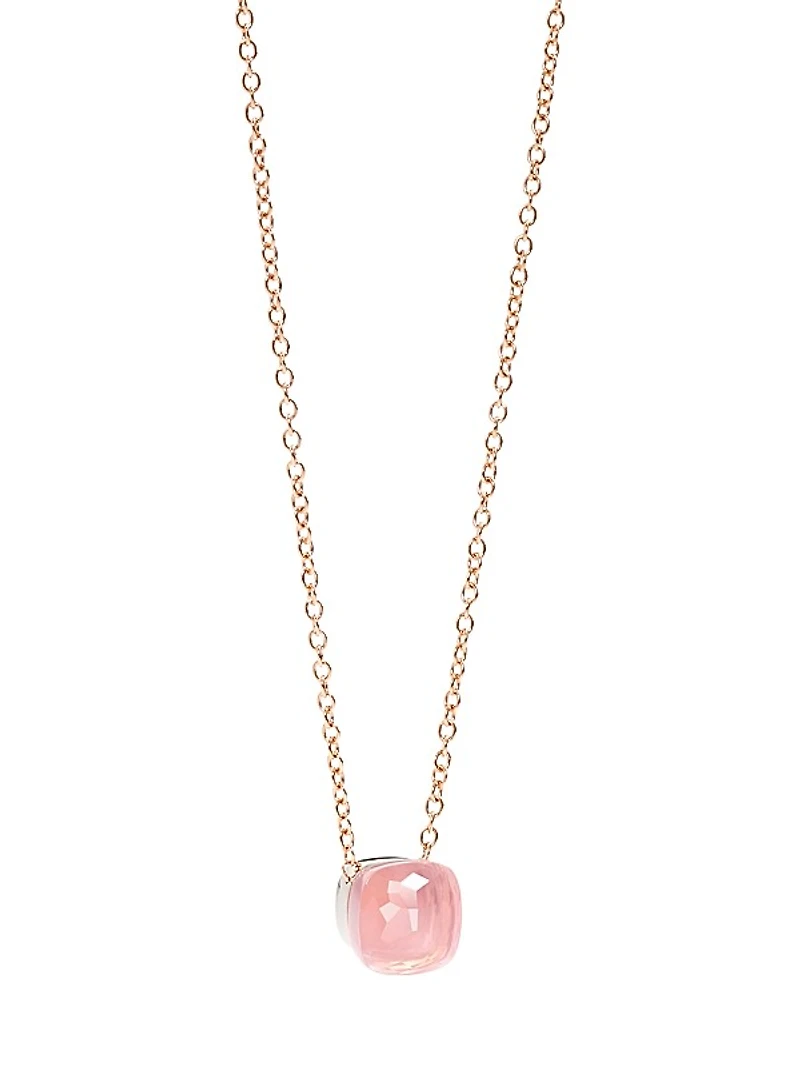 Nudo 18K Rose Gold & White Gold & Rose Quartz Pendant Necklace