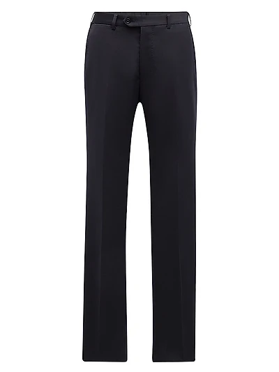 Straight-Leg Wool Trousers
