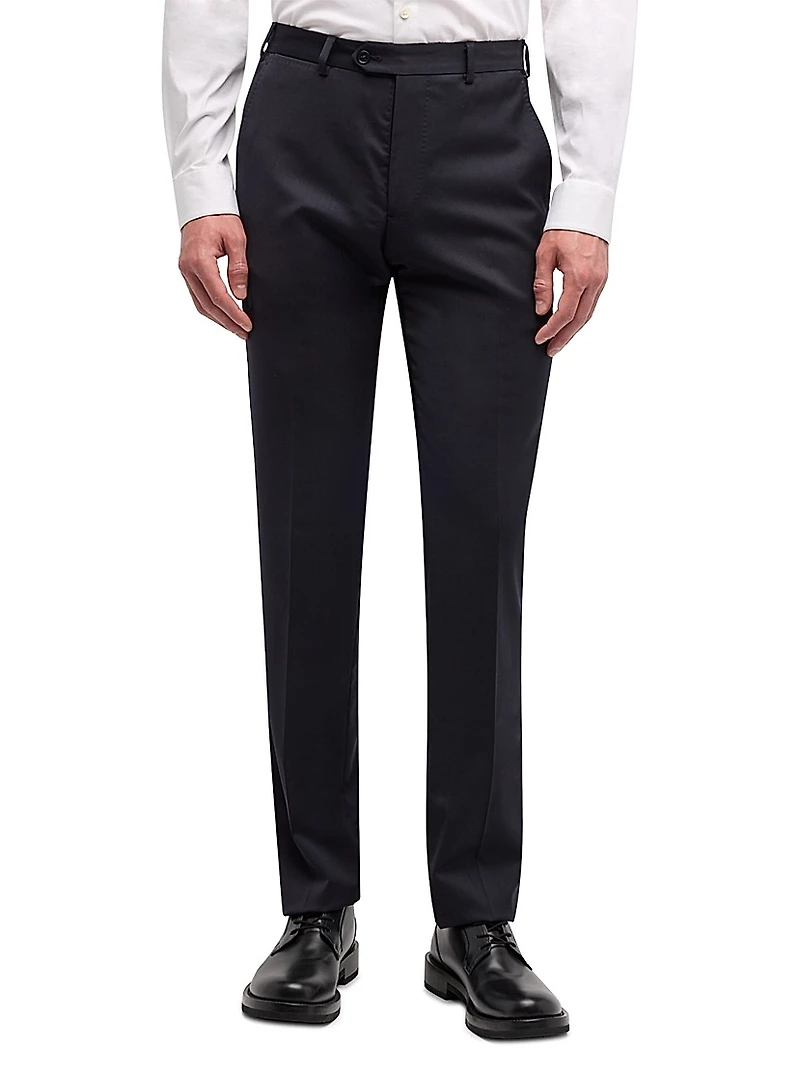 Straight-Leg Wool Trousers
