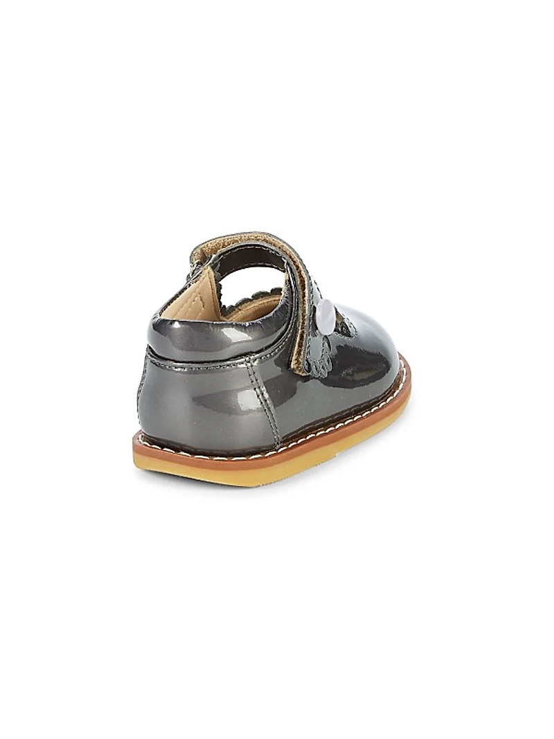 Kid's Scallop Patent Leather Mary Jane Flats