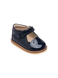 Kid's Scallop Patent Leather Mary Jane Flats