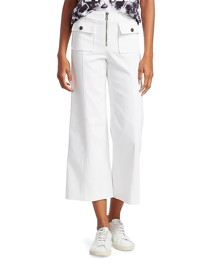 Azure Cropped Wide-Leg Pants