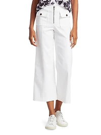 Azure Cropped Wide-Leg Pants