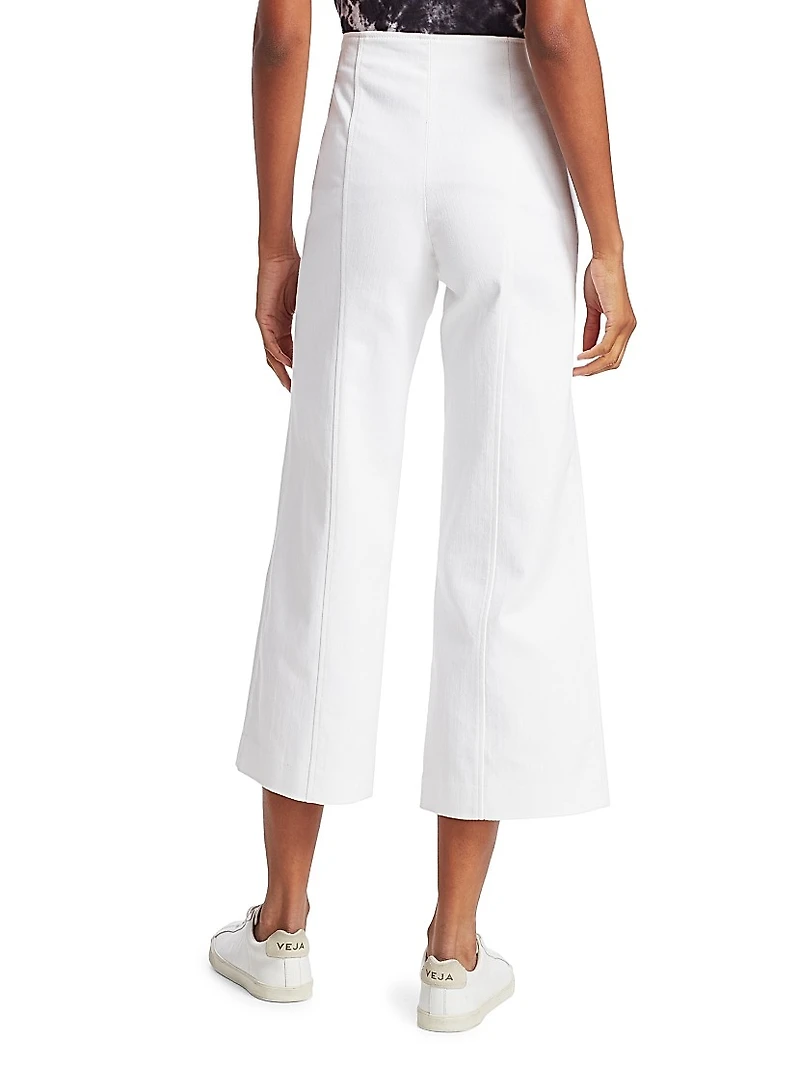 Azure Cropped Wide-Leg Pants