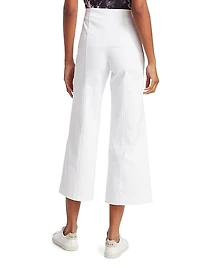 Azure Cropped Wide-Leg Pants