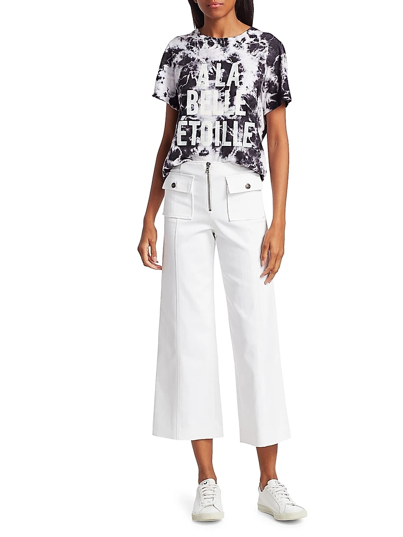 Azure Cropped Wide-Leg Pants