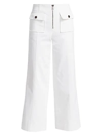 Azure Cropped Wide-Leg Pants