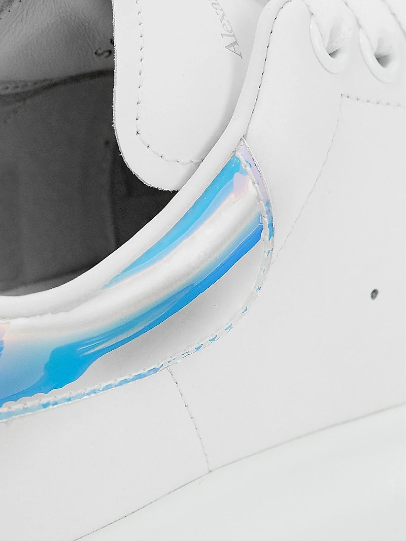 Women's Oversized Iridescent Logo Leather Sneakers