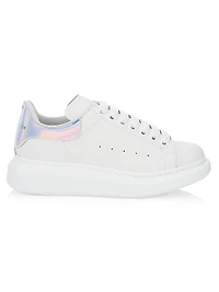 Women's Oversized Iridescent Logo Leather Sneakers