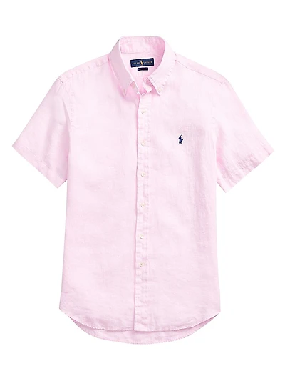 Classic-Fit Short-Sleeve Linen Shirt