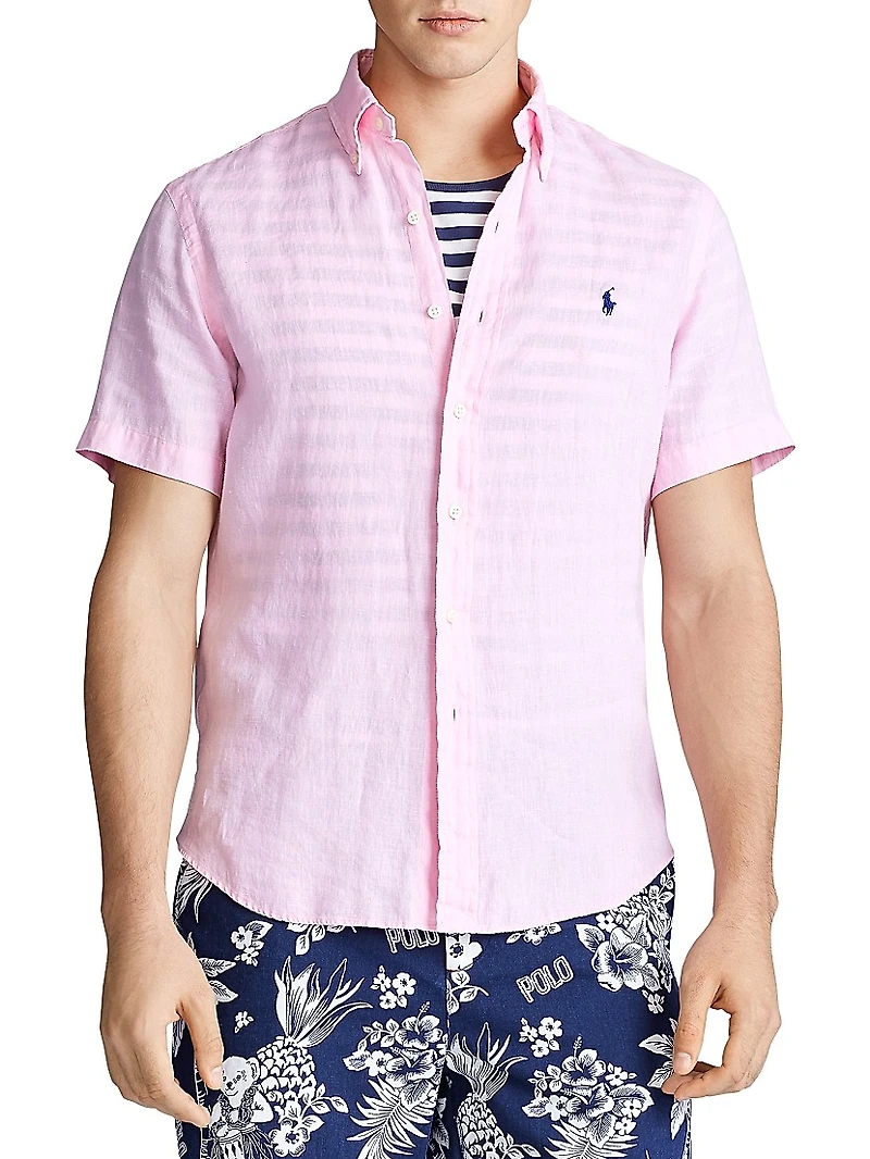 Classic-Fit Short-Sleeve Linen Shirt