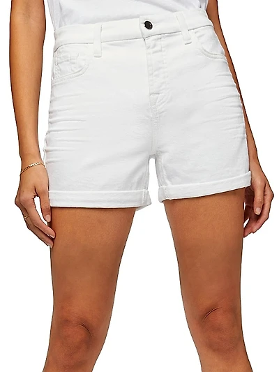 Mid-Rise Denim Rolled Shorts