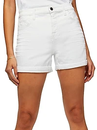 Mid-Rise Denim Rolled Shorts