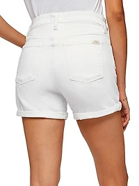 Mid-Rise Denim Rolled Shorts