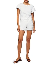 Mid-Rise Denim Rolled Shorts
