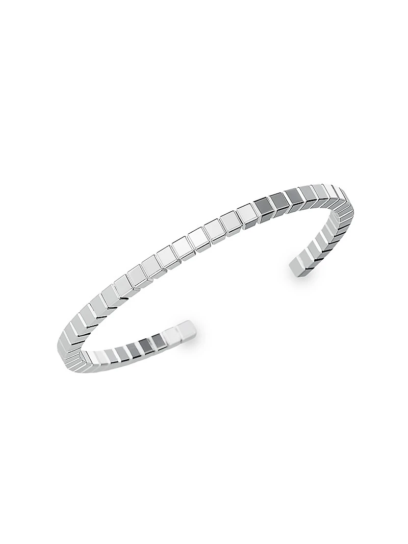 Ice Cube White Gold Bangle