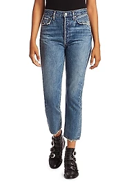 Riley Mid-Rise Straight-Leg Ankle Jeans