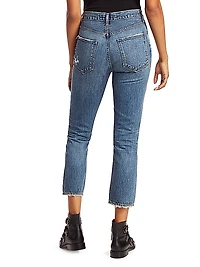 Riley Mid-Rise Straight-Leg Ankle Jeans