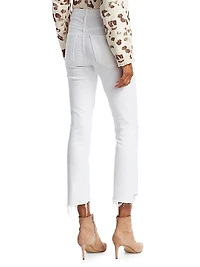 The Insider High-Rise Step Frayed-Hem Stretch Boot-Cut Jeans