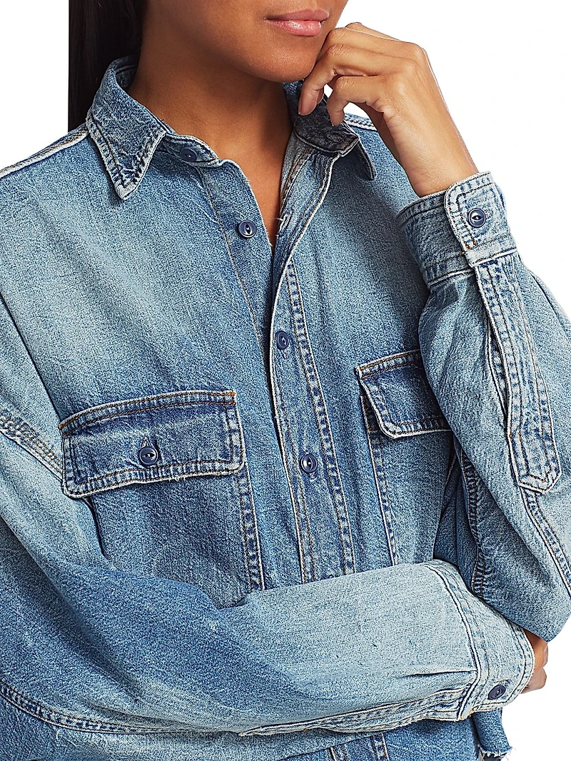 Cropped Denim Shirt