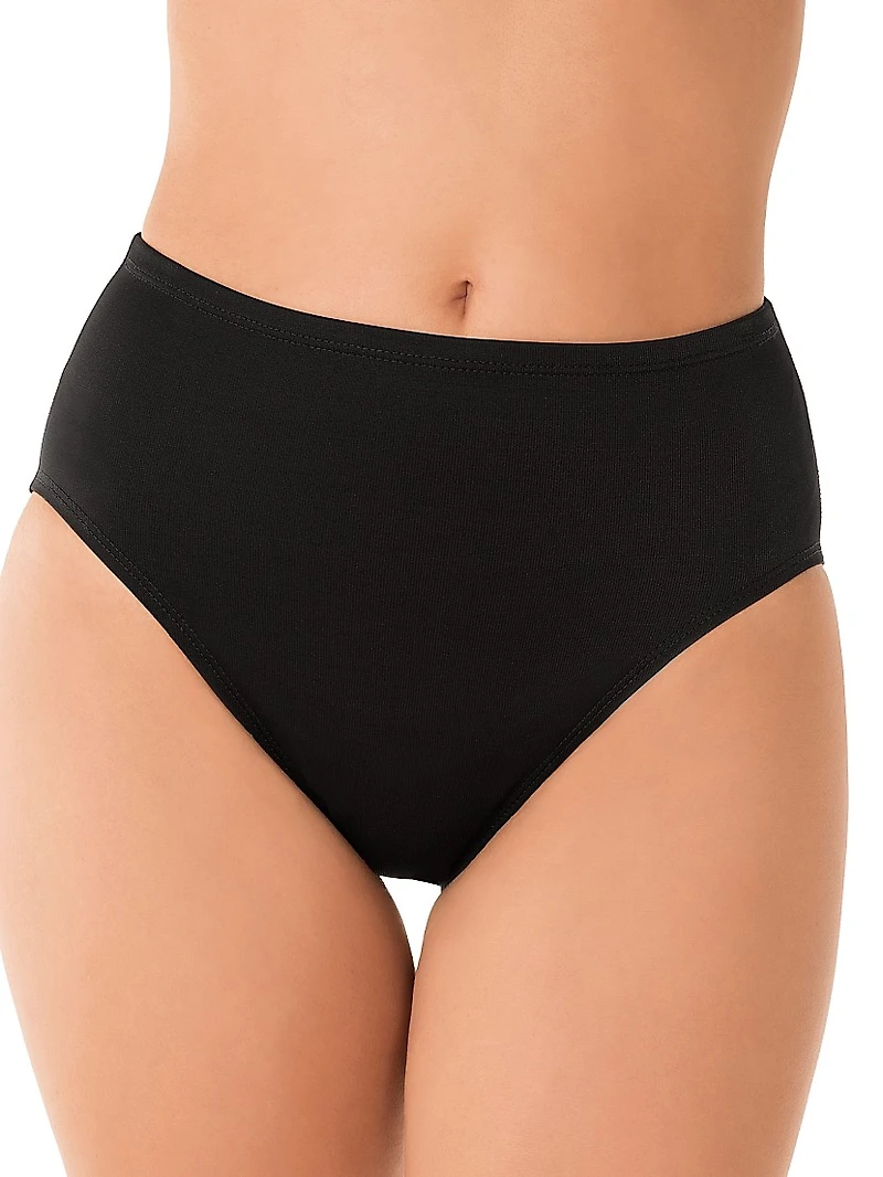 Solid Basic High-Waist Bikini Bottom