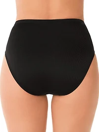 Solid Basic High-Waist Bikini Bottom