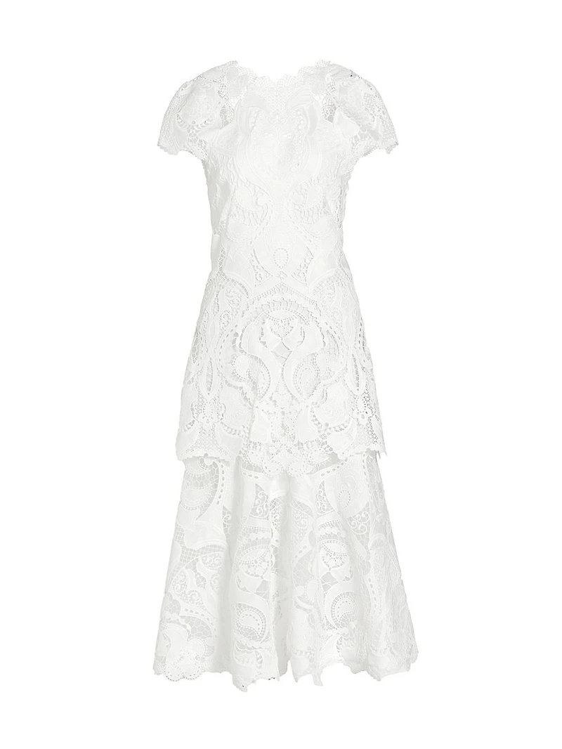 Laura Guipure Lace Midi-Dress
