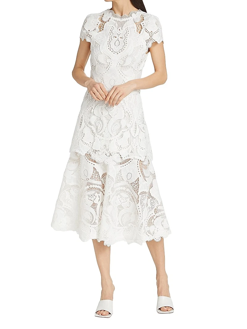 Laura Guipure Lace Midi-Dress