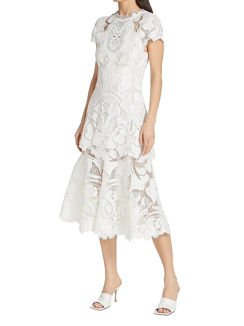Laura Guipure Lace Midi-Dress