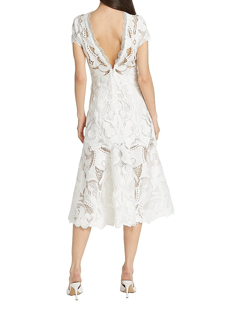 Laura Guipure Lace Midi-Dress