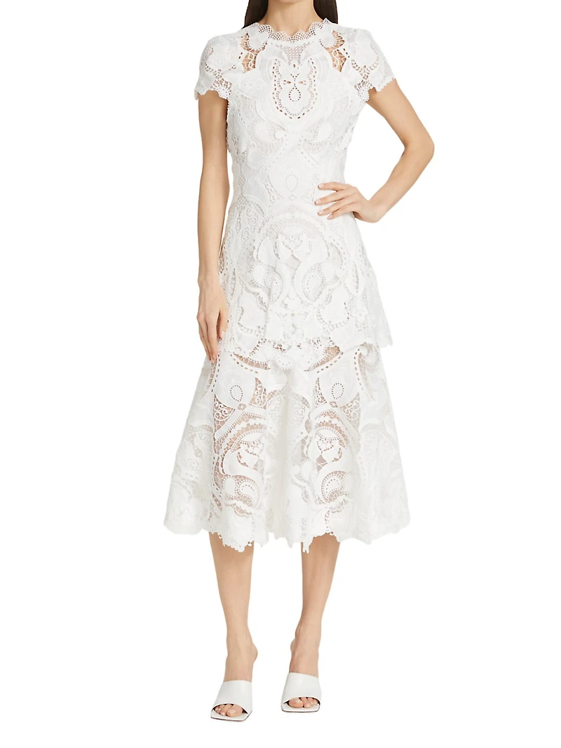 Laura Guipure Lace Midi-Dress